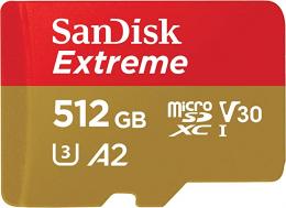 SanDisk Extreme UHS-1 U3 V30 4K Ultra HD 512G(アダプター無し)