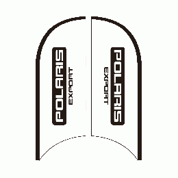 ポラリスエクスポート セイルバナー(白地黒ロゴ) 65×200cm
