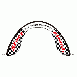 ポラリスエクスポート アーチゲート(チェック地黒ロゴ) 199×107cm